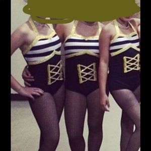 Black white and yellow dance costume